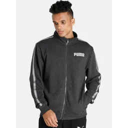 Puma Men Grey Metallic Nights Full-Zip Bomber Track Jacket-picture-16