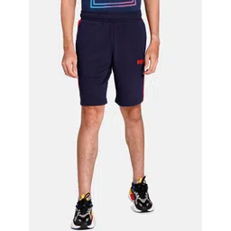 Puma Men Navy Blue Solid Regular Fit Contrast Sweat Shorts FT-picture-23
