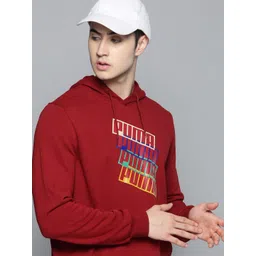 Puma Men Regular Fit Typographical Printed Full Sleeved Hooded Sweatshirt-image-19