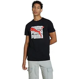 puma Men's Solid Slim Fit T-Shirt (687095_Black-picture-14