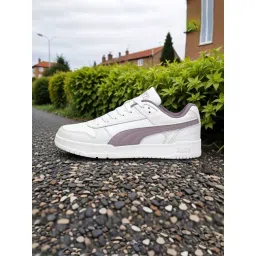 Puma Men's White, Silver Mist & Plum Jam Court Shatter Low Sneakers-picture-33