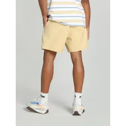 Puma Mmq Beige Cotton Relaxed Fit Solid Shorts image 2