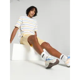 Puma Mmq Beige Cotton Relaxed Fit Solid Shorts image 4