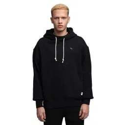 Puma Mmq Black Cotton Relaxed Fit Solid Hoodie-picture-29