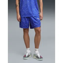 Puma Mountain Blue Hoopaverse Printed Regular Fit 6" Basketball Shorts-picture-22