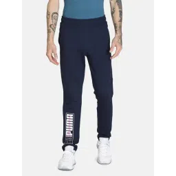 Puma Navy Cotton Printed Slim Fit Track Pants-picture-32