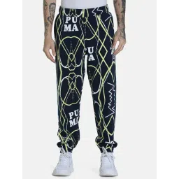 Puma Navy Cotton Regular Fit Printed Track Pants-picture-35