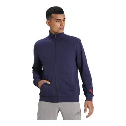 Puma Navy Cotton Regular Fit Sports Jacket-picture-30