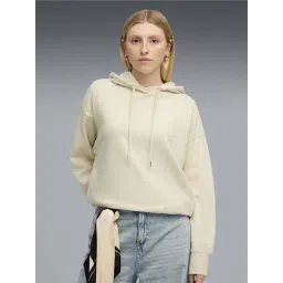 Puma Off White Relaxed Fit Hoodie image 1