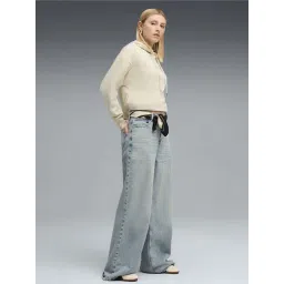 Puma Off White Relaxed Fit Hoodie image 3