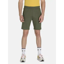 Puma Olive Green Cotton Printed Slim Fit Shorts-picture-40