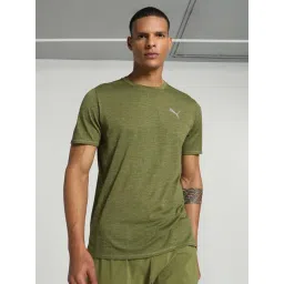 Puma Olive Melange Regular Fit Running Sports T-Shirt-picture-13