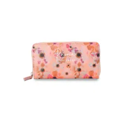 Puma Orange Brick & Peach Aop Floral Zip Around Wallet-picture-21