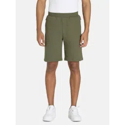 Puma Ottoman Green Cotton Slim Fit Self Pattern Shorts-picture-10