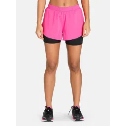 Puma Pink & Black Regular Fit Mid Rise Sports Shorts-picture-22