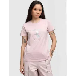 Puma Pink Cotton Regular Fit Printed T-Shirt-picture-41