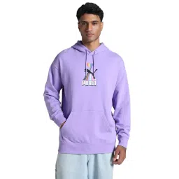 Puma Purple Relaxed Fit Print Hoodie-picture-33
