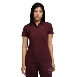 Puma Red Cotton Solid Polo T-Shirt-picture-41