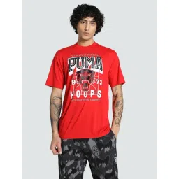 Puma Red Relaxed Fit Printed Sports T-Shirt-picture-10