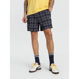 puma Road To Unity Men Checked Relaxed Fit Mid Rise Woven Shorts-picture-19