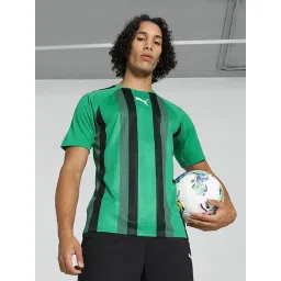 Puma teamLIGA Green Regular Fit Striped Football Jersey-picture-14