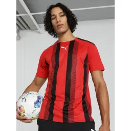 Puma teamLIGA Red Regular Fit Striped Football Jersey-picture-30