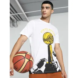 Puma The Golden Ticket White Regular Fit Basketball T-Shirt-picture-26