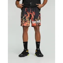 Puma The Showtime Supporting Act Straight Flames Basketball Black Regular Fit Printed Sports Shorts-picture-18