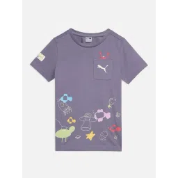 Puma Unisex Purple Cotton Printed T-shirts-picture-14