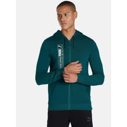 Puma Varsity Green Slim Fit Hooded Jacket image 1