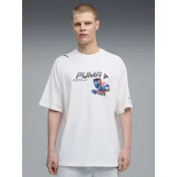 Puma White Cotton Relaxed Fit Logo Printed T-Shirt-picture-43