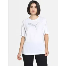 Puma White Relaxed Fit Logo Printed Sports T-Shirt-picture-41
