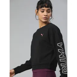 Puma Women Black Printed Modern Sports Crew Sweatshirt-picture-11