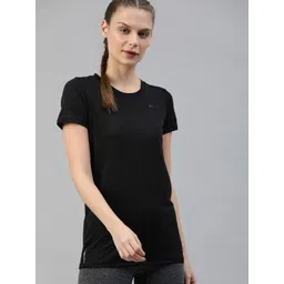 Puma Women Black Solid dryCELL Studio Lace Keyhole Round Neck  Yoga T-shirt-picture-33