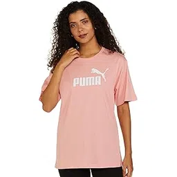 puma Women Cotton Letter Print Relaxed Fit Tees-picture-22