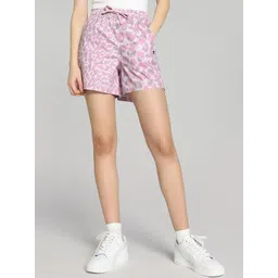 Puma Women Downtown Kitten Printed Cotton Shorts image 1