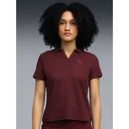 Puma Women Premium Essentials Ribbed Polo Cotton Tshirt-picture-26