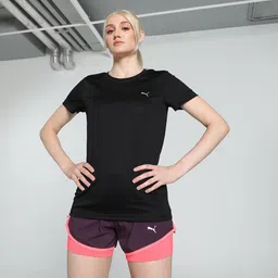 puma Women Solid Crew Neck Polyester Black T-Shirt-picture-12