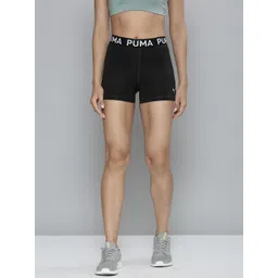 Puma Women Strong Brand Logo Printed Skinny Fit High-Rise Drycell 3" Training Short Tights-picture-23