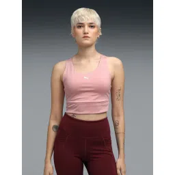 Puma Womens Longline Padded Sports Bra Pink-picture-28