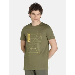 Puma x Dream11 Men Olive Green Brand Logo Printed T-shirt-picture-27