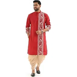 Pure Cotton Men's Jamdani Kurta Punjabi, Traditional Ethnic Wear for Party, Puja, Festival, Wedding, Available in M L XL XXL Sizes-picture-10