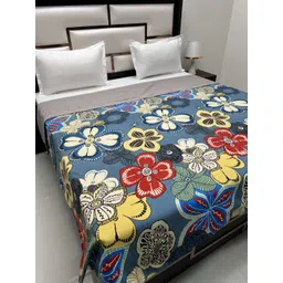 Pure Decor Blue & Red Floral AC Room 380 GSM Double Bed Comforter-picture-22