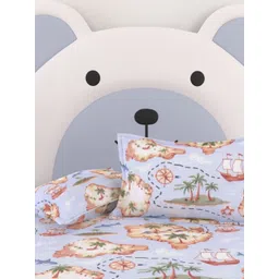 Pure Decor Kids Blue Cartoon Characters Cotton 250TC Double Queen Bedsheet Set-2.28mX2.54m-picture-28