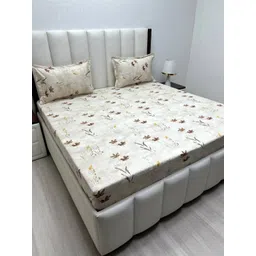 Pure Decor Velar Fur Sib Brown Printed Cotton 300TC King Bedsheet Set 2.74m x 2.74m image 1