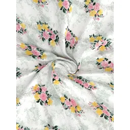 Pure Decor White & Yellow Floral 350 TC Queen Bedsheet with 2 Pillow Covers image 5