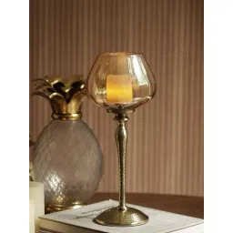 Pure Home and Living Amber Textured Small Candle Holder-picture-22