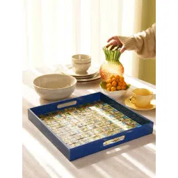 Pure Home and Living Blue & Green Bamboo Square Tray-picture-40
