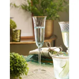 Pure Home and Living Blue Glass Champagne Flutes (0.15 L) - Set of 2-picture-28