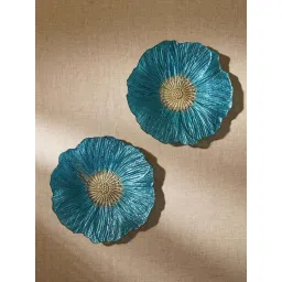 Pure Home and Living Blue Glass Floral Shaped Dinner Plates - Set of 2-picture-31